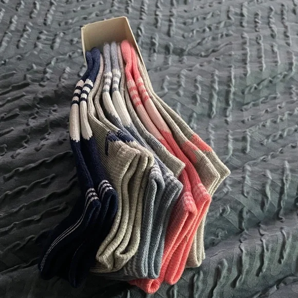 Adidas Men's Casual Socks - Navy, Gray, Pink 6-Pack - Picture 3 of 5